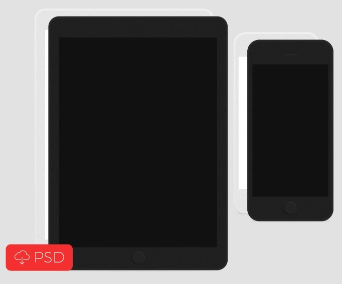 Flat iPhone & iPad Templates PSD