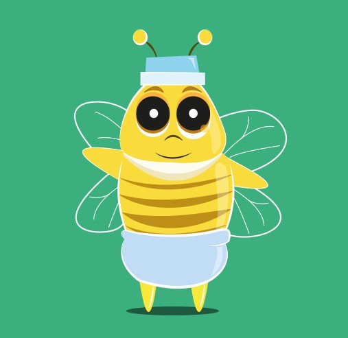 Cartoon Baby Bee Vector