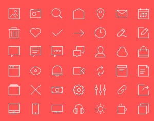 42 Line UI Icons PSD