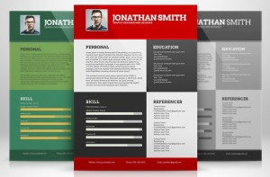 Flat Resume Templates (3 Colors)