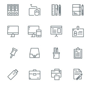 16 Modern Line Icons Vector