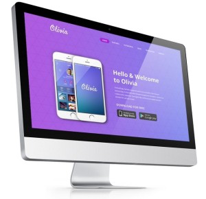 Olivia One Page Landing Page Template PSD