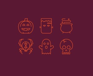 6 Vector Halloween Line Icons