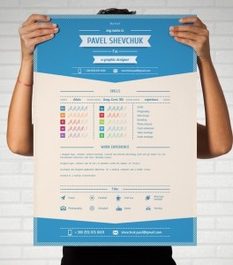 Blue Modern CV Resume Vector Mockup