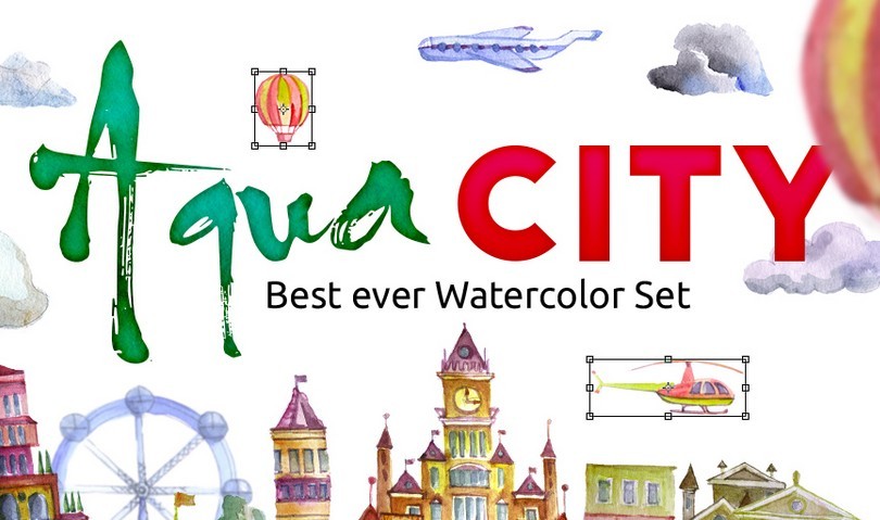 Watercolor AQUA CITY Set