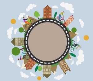 City Life Circle Line Vector