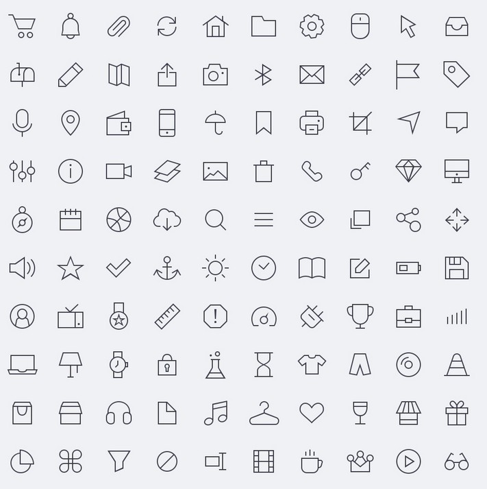 200 Slick Line Icons PSD