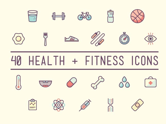 Colorful Health & Fitness Icons