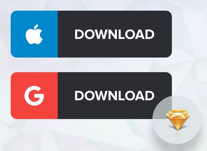 Flat App Download Buttons