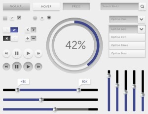 Soft Grey UI Kit PSD