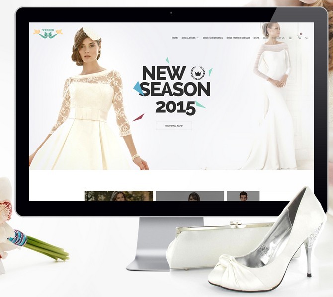 Fashion Wedding Dresses Website Template PSD