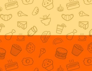 Seamless Food Icon Photo Patterns