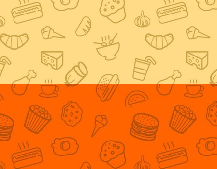 Seamless Food Icon Photo Patterns