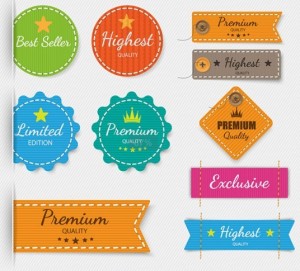 High Quality Colorful Labels Design Vector