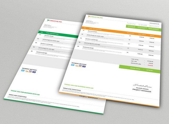 Modern Company Invoice Mockups PSD
