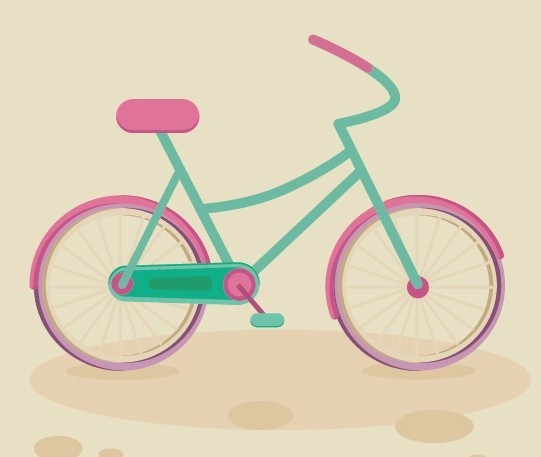 Flat Bicycle Vector Illustration