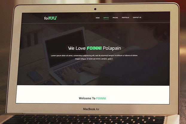 Foinni One Page Agency Web Template PSD
