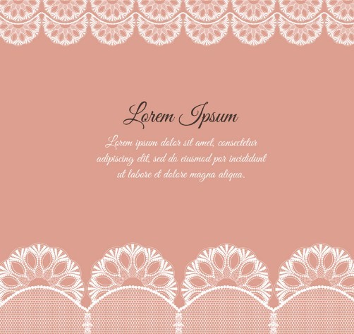 Lace Frame with Pink Background Vector