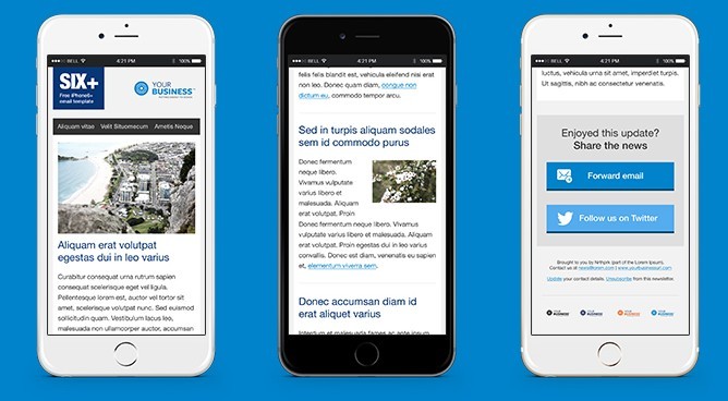 Minimal Newsletter Template For iPhone 6 Plus