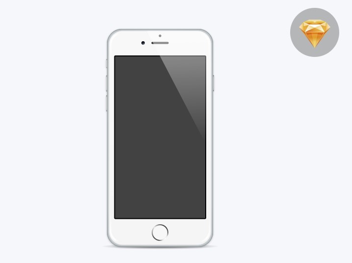 Minimal Flat iPhone 6 Template For Sketch