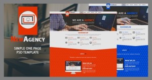 New Agency One Page Web Template PSD