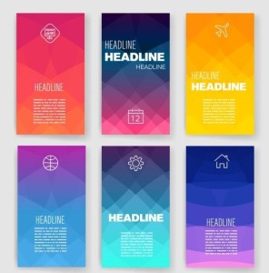 6 Colorful Polygon Backgrounds Vector Vol.2
