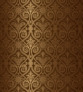 Glossy Brown Floral Pattern Vector