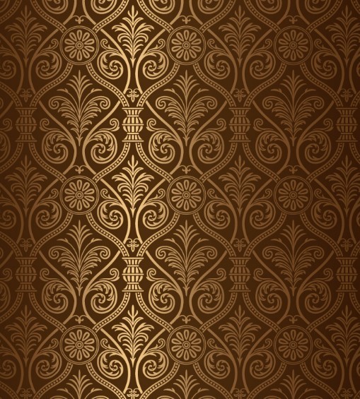 Glossy Brown Floral Pattern Vector