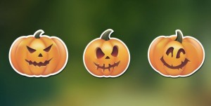 Halloween Spooky Pumpkin Stickers Vector