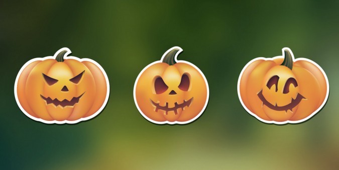 Halloween Spooky Pumpkin Stickers Vector