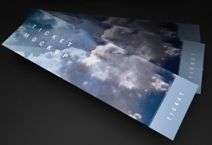Modern Ticket Mockup PSD