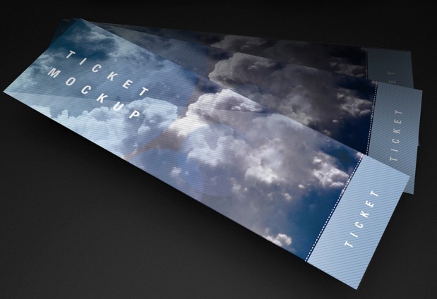 Modern Ticket Mockup PSD