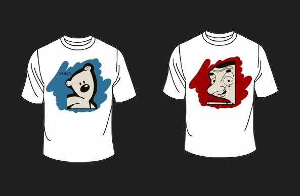 Mr BEAN and Teddy T-shirt Mockup PSD