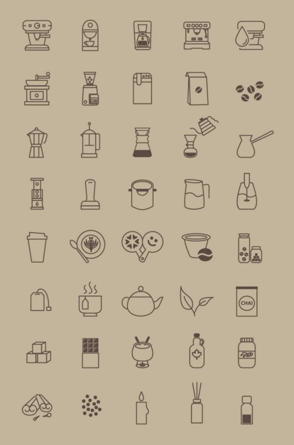 40 Coffee Store Vector Icons