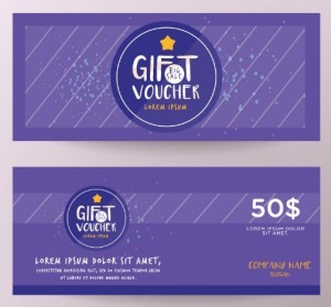 2 Violet Gift Vouchers Vector