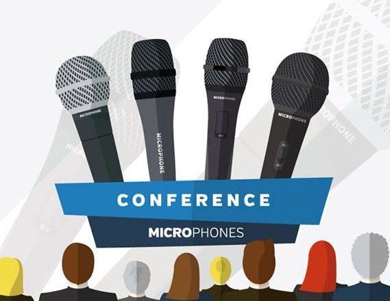 Conference Microphone Vector Illustration