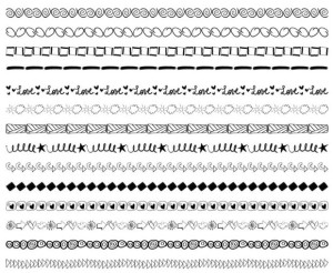 Set Of Little Border Photoshop Brushes