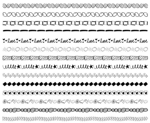 Set Of Little Border Photoshop Brushes