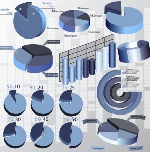 Blue Business Chart & Diagram Set Vector