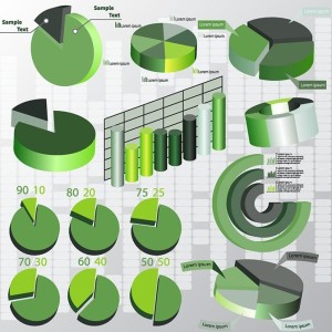 Green Business Chart & Diagram Set Vector
