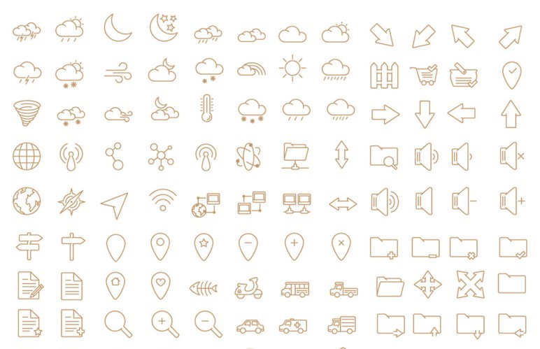450+ Outline Icons Pack Vector