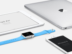 Silver Apple Stuff Mockup PSD