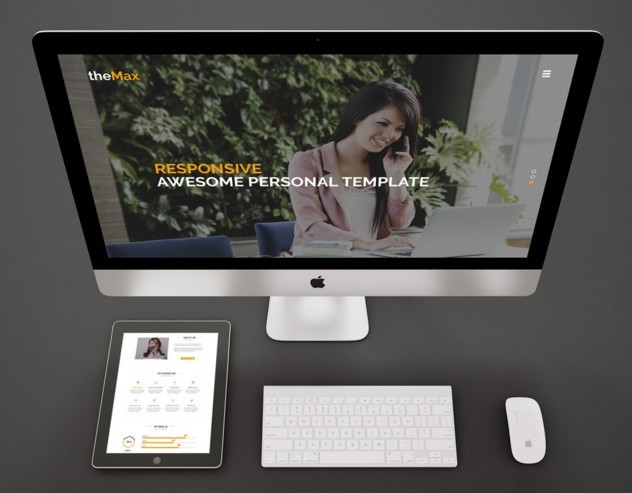 TheMax One Page Portfolio Template PSD