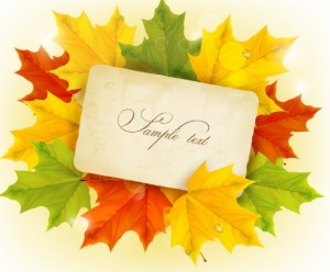 Autumn Leaves Card Template Vector