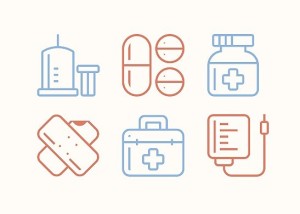 6 Medical Line Icons Vector