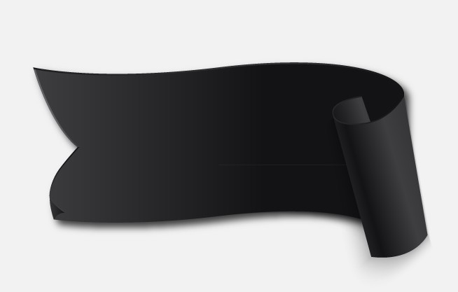 Black Curved Banner Vector