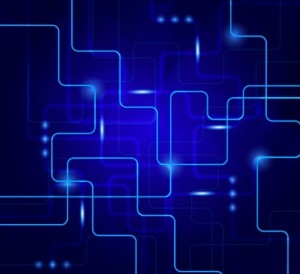 Blue HI-Tech Abstract Lines Vector Background