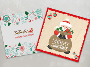 20 Beautiful Christmas Greeting Card Templates Vector