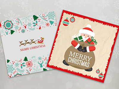 20 Beautiful Christmas Greeting Card Templates Vector