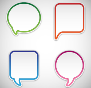 4 Blank Speech Bubbles Vector